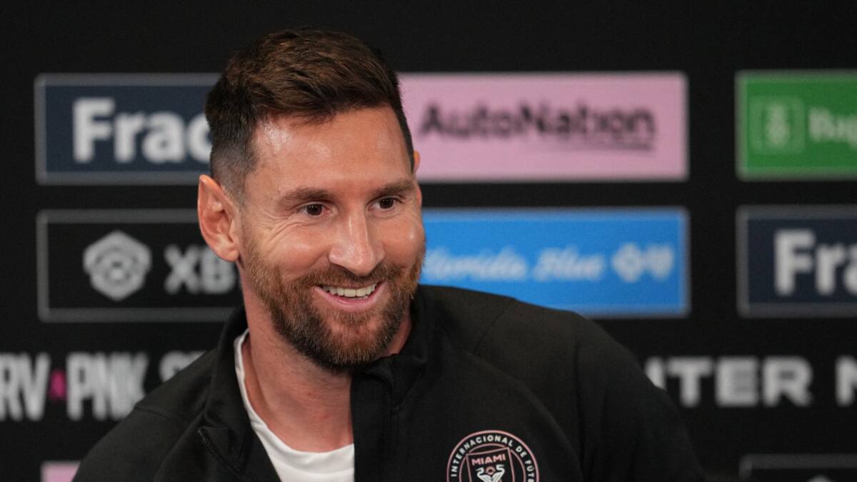 Lionel Messi en conferencia de prensa. Foto: Reuters.