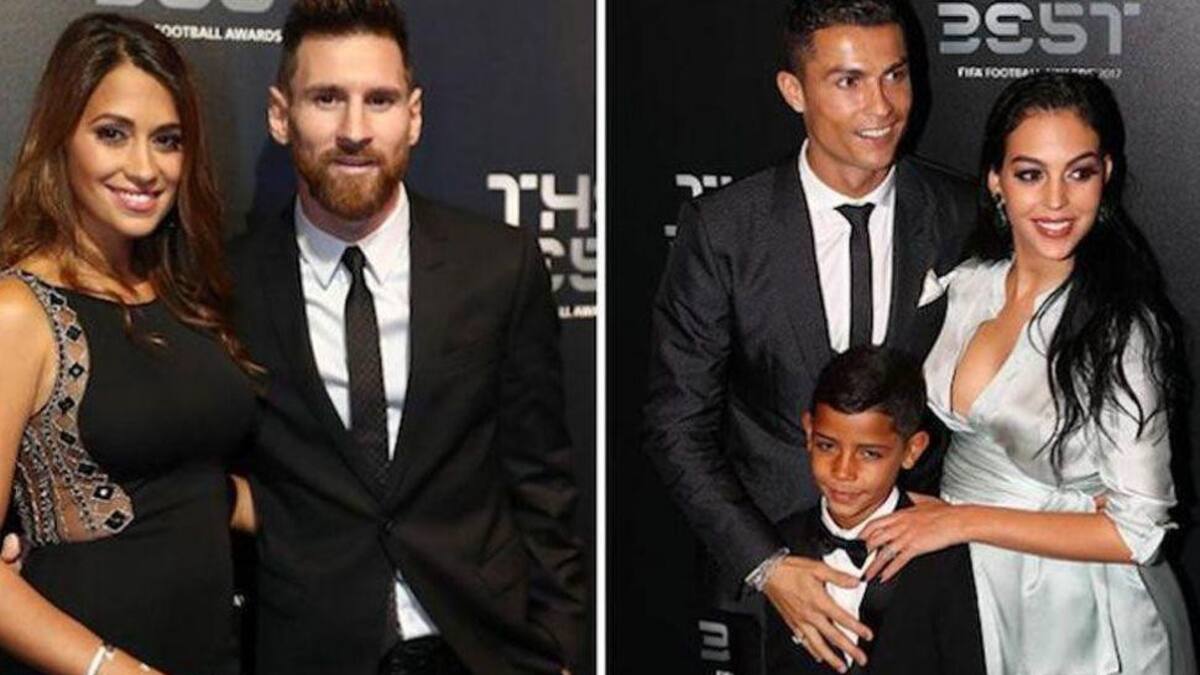 Lionel Messi y Antonela Roccuzzo y Cristiano Ronaldo y Georgina Rodriguez