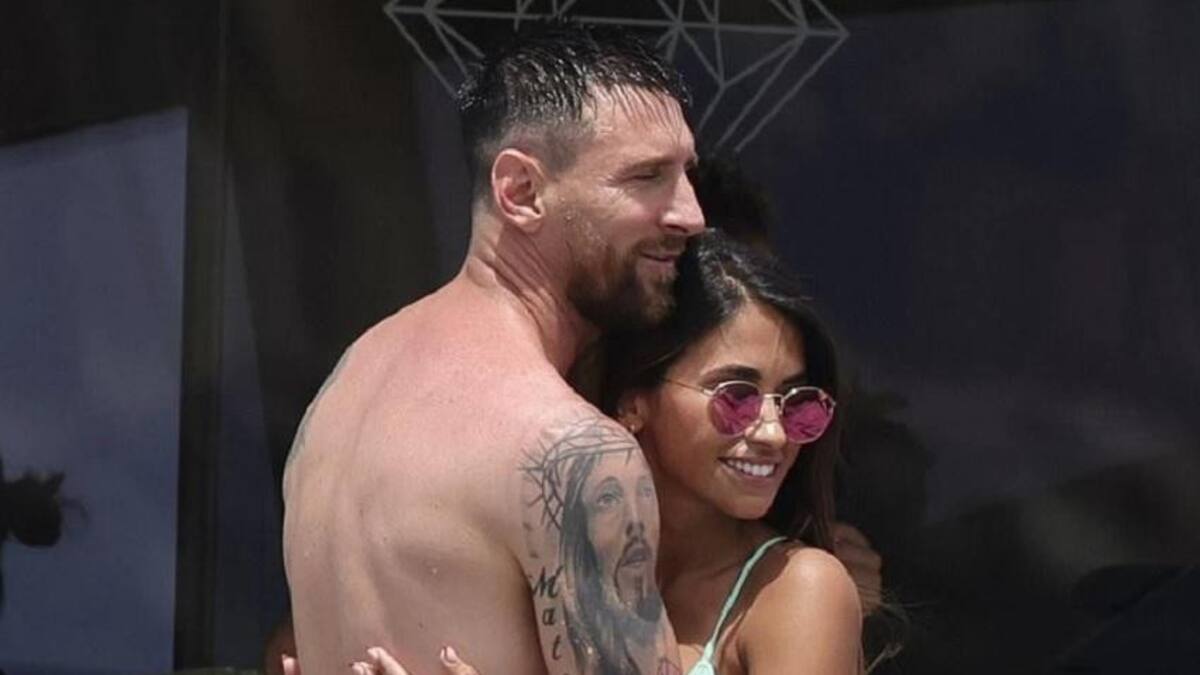 Lionel Messi y Antonela Rocuzzo en Ibiza. Foto: instgram