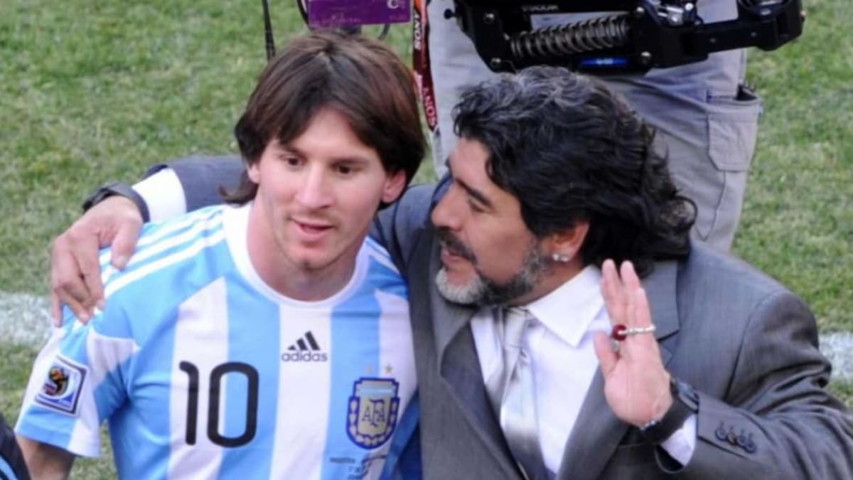 Lionel Messi y Diego Maradona, Selección argentina, NA