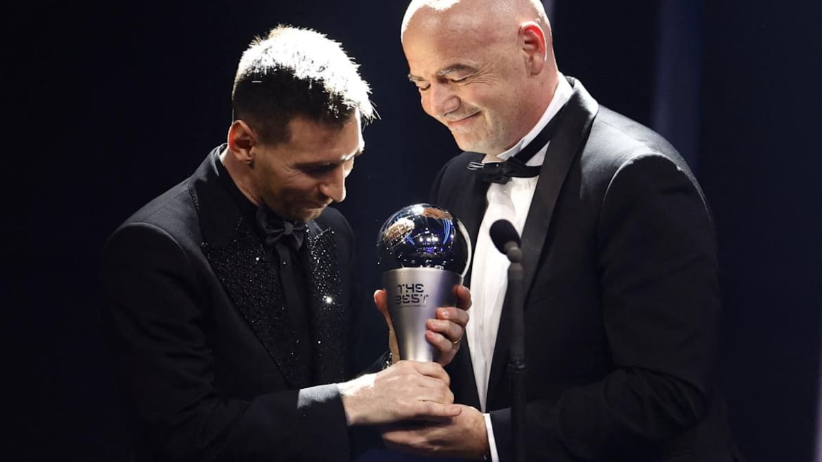 Lionel Messi y Gianni Infantino, premios The Best. Foto: Reuters.
