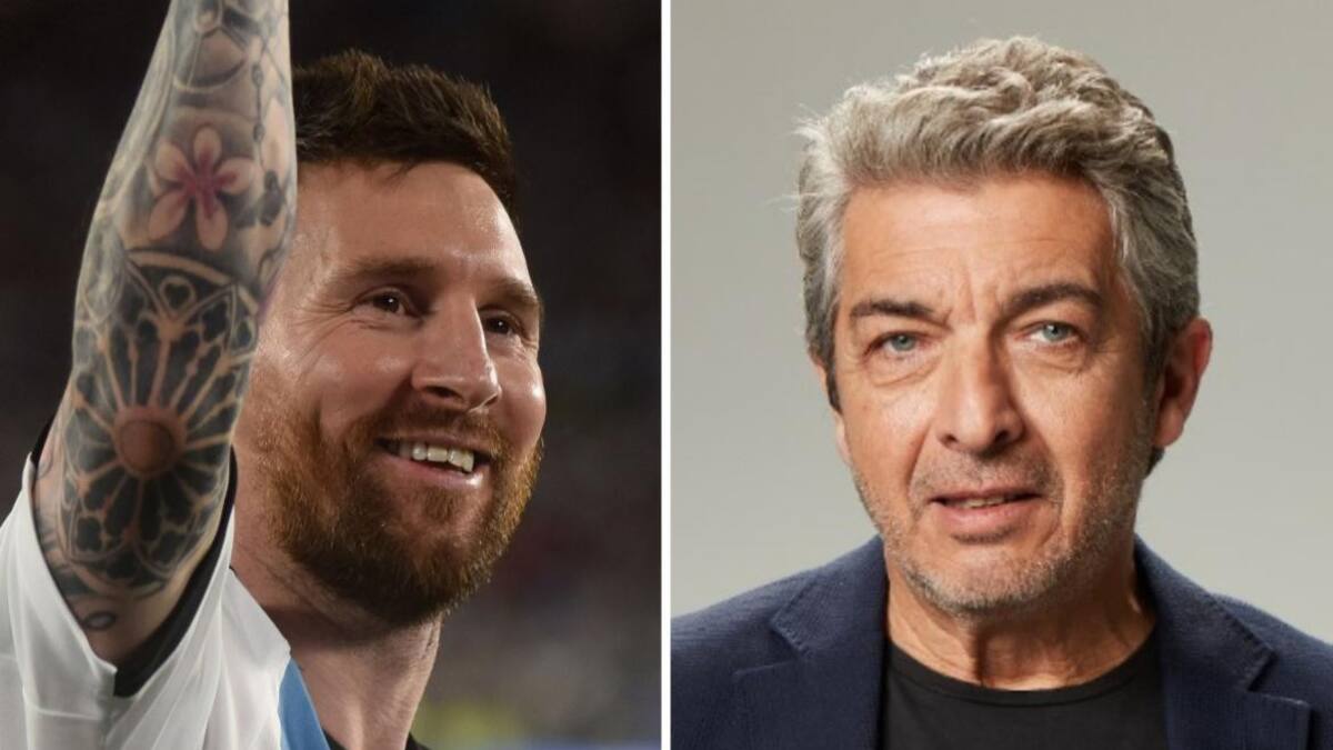 Lionel Messi y Ricardo Darín. Foto: NA.