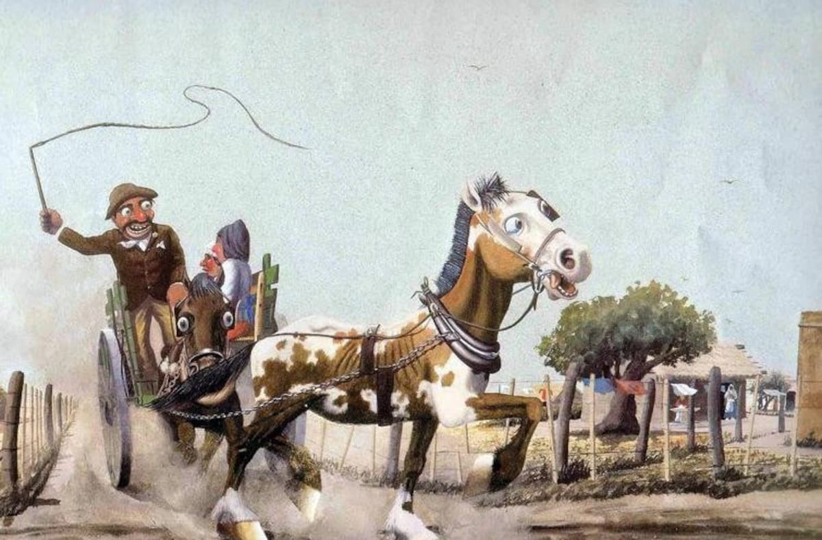 Litografía del almanaque de Alpargatas