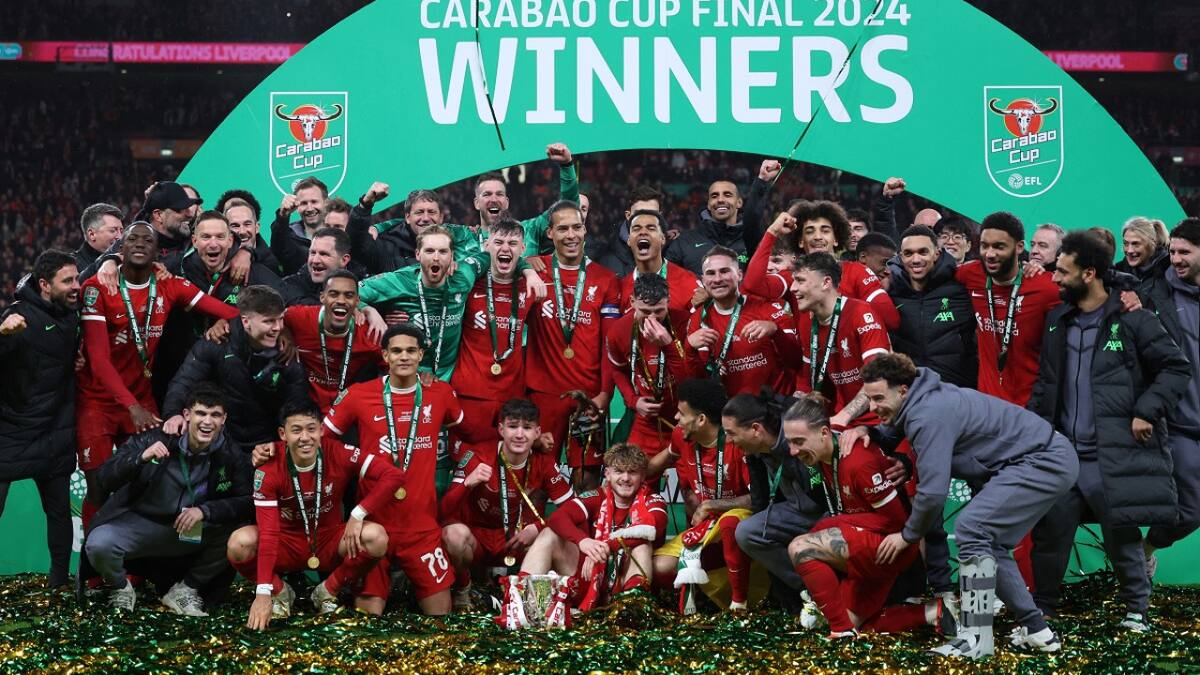 Liverpool campeón de la Copa de la Liga de Inglaterra. Foto: Reuters.