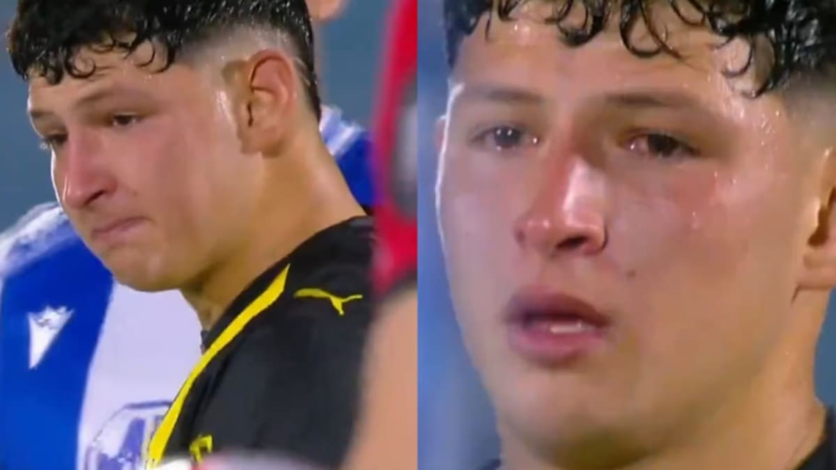 Llanto de Leonel Jaime en pleno partido de Peñarol.