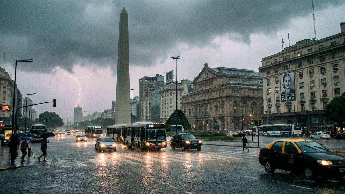 Lluvias y tormentas sobre la Ciudad de Buenos Aires.