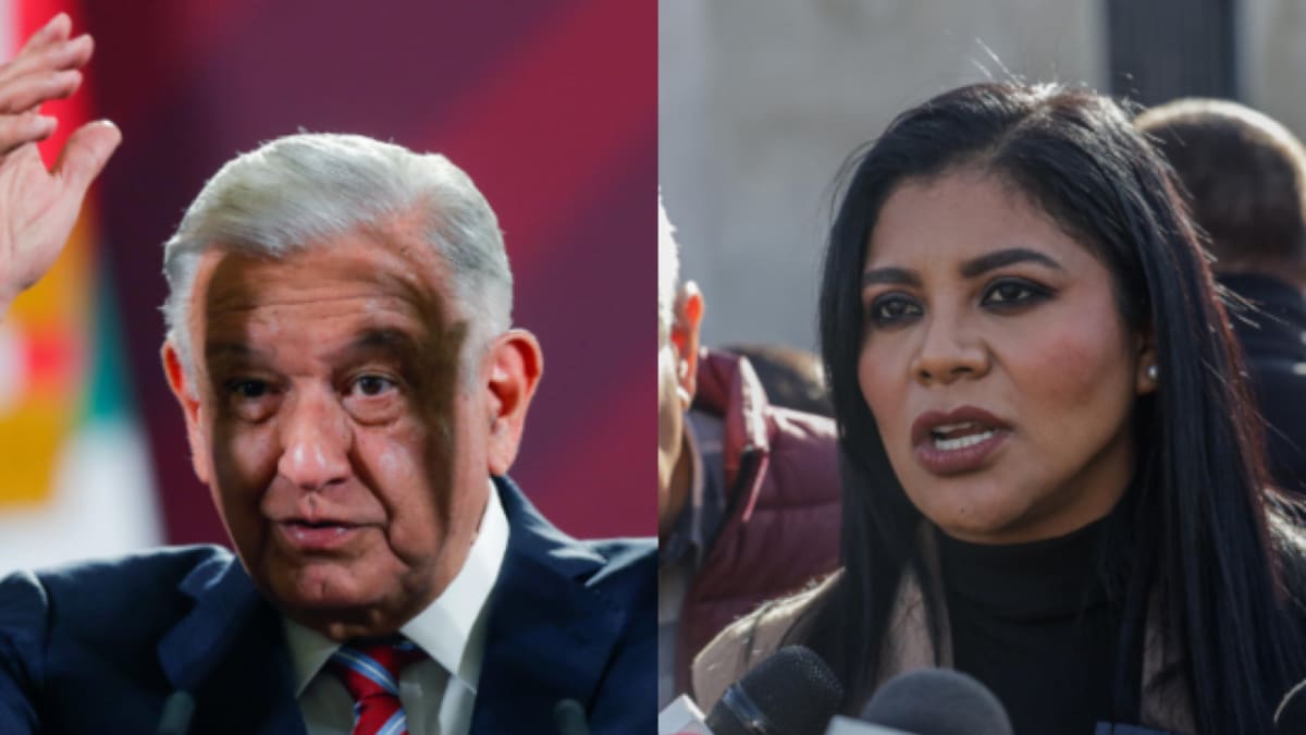 López Obrador y Montserrat Caballero. Fotos: EFE