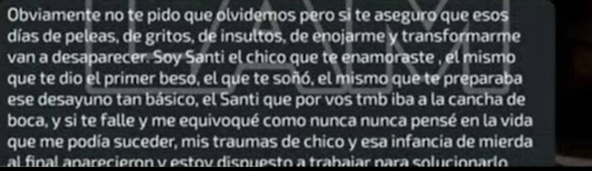 Los chats de Emily y Santiago de "Love is Blind Argentina". Foto LAM