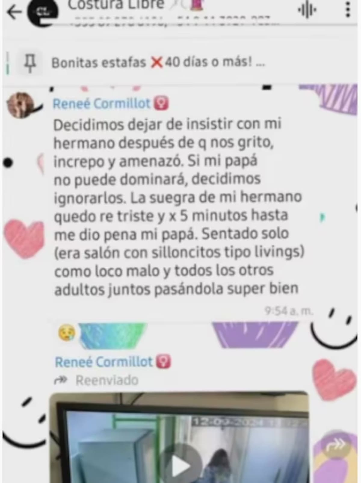 Los chats filtrados de Reneé Cormillot. Fuente: X LAM