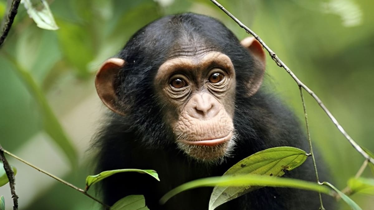 Los chimpancés pueden expresar emociones a través de vocalizaciones y ruidos. Foto: National Geographic.