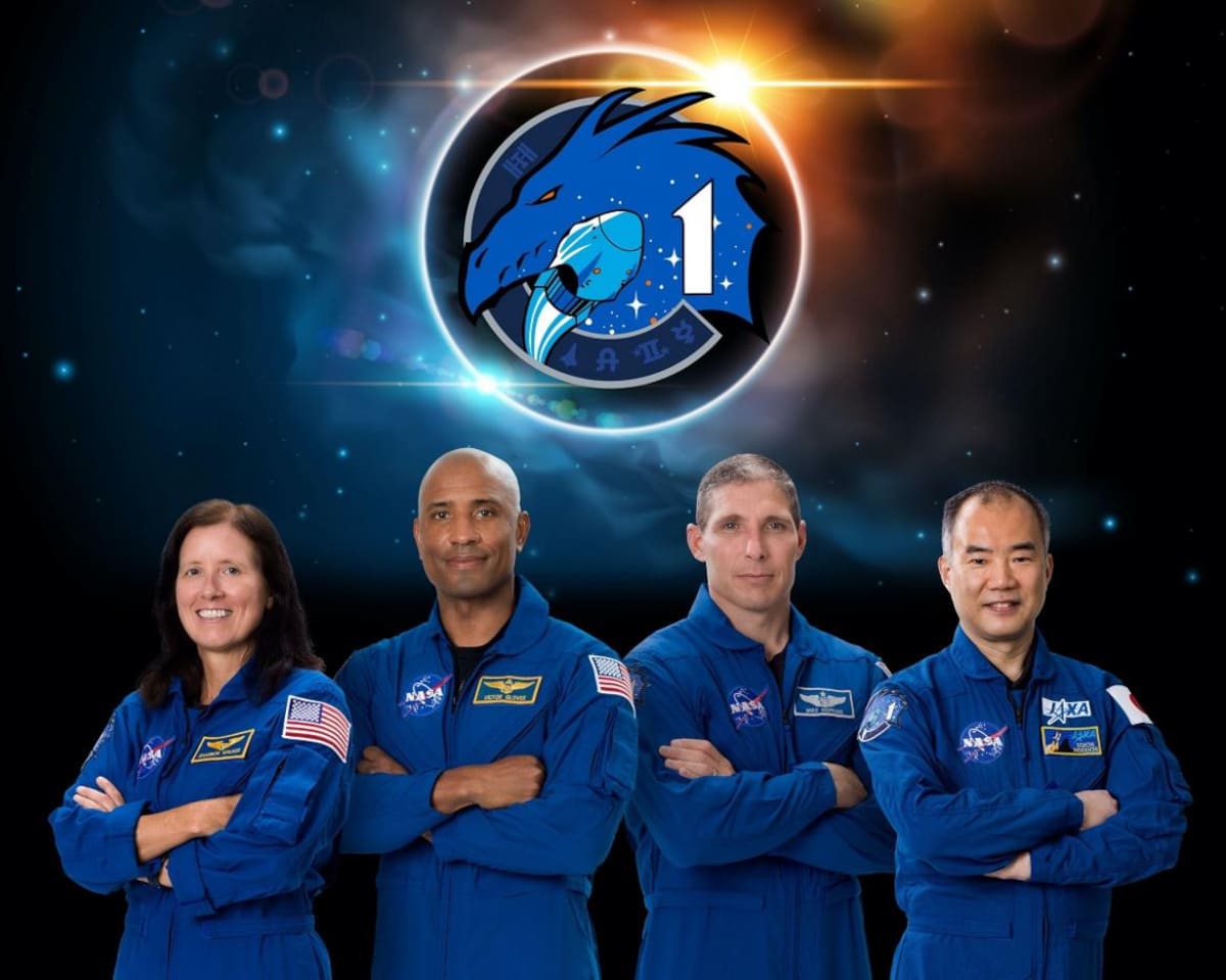 Los cuatro astronautas misión NASA y SpaceX