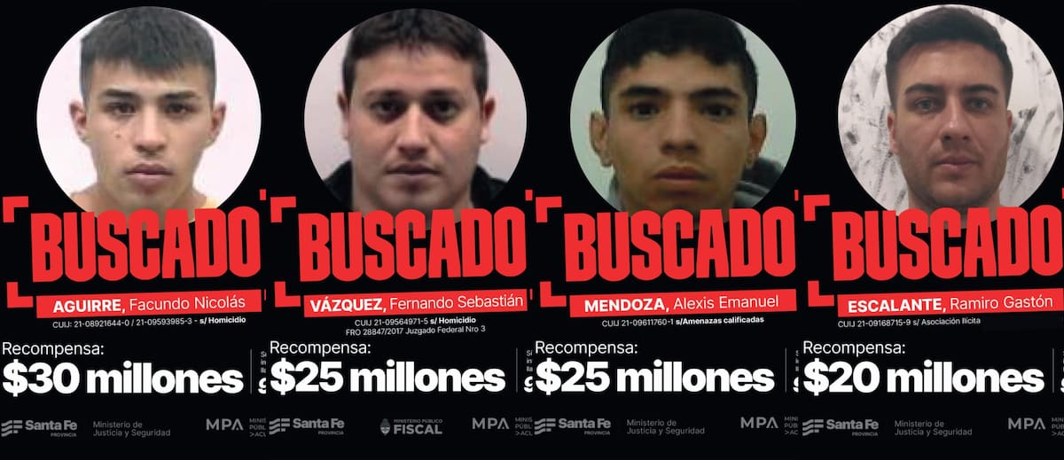 Los delincuentes más buscados por Santa Fe.
