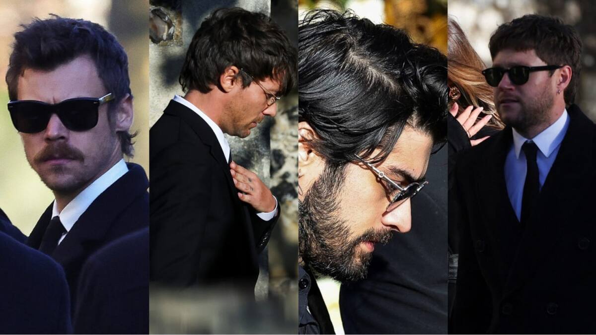 Los integrantes de One Direction en el velorio de Liam Payne. Foto: Reuters.