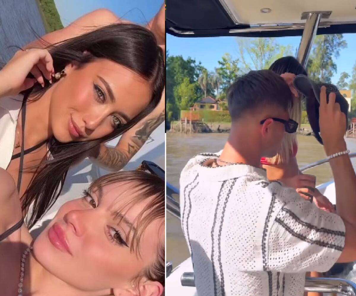 Los jugadores de Independiente, con Flor Regidor de Gran Hermano. Fotos: captura