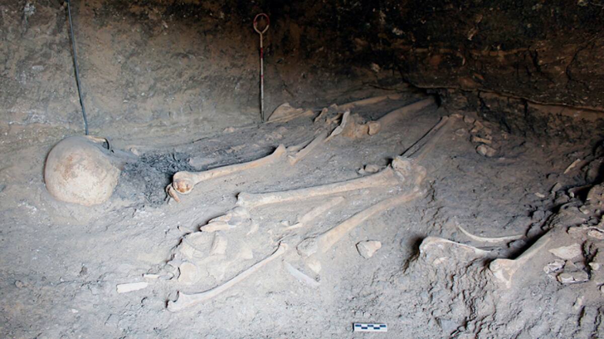 Los restos de la mujer encontrados en Egipto. Foto: Proyecto Amarna