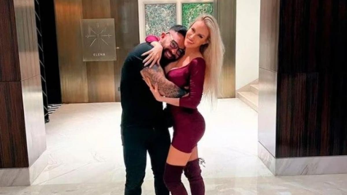 Luciana Salazar junto a su amigo Charles Raúl Sotelo. Foto: NA.