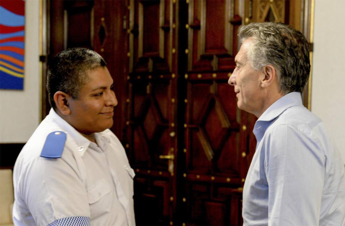 Luis Chocobar y Mauricio Macri