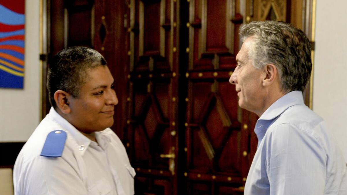 Luis Chocobar y Mauricio Macri