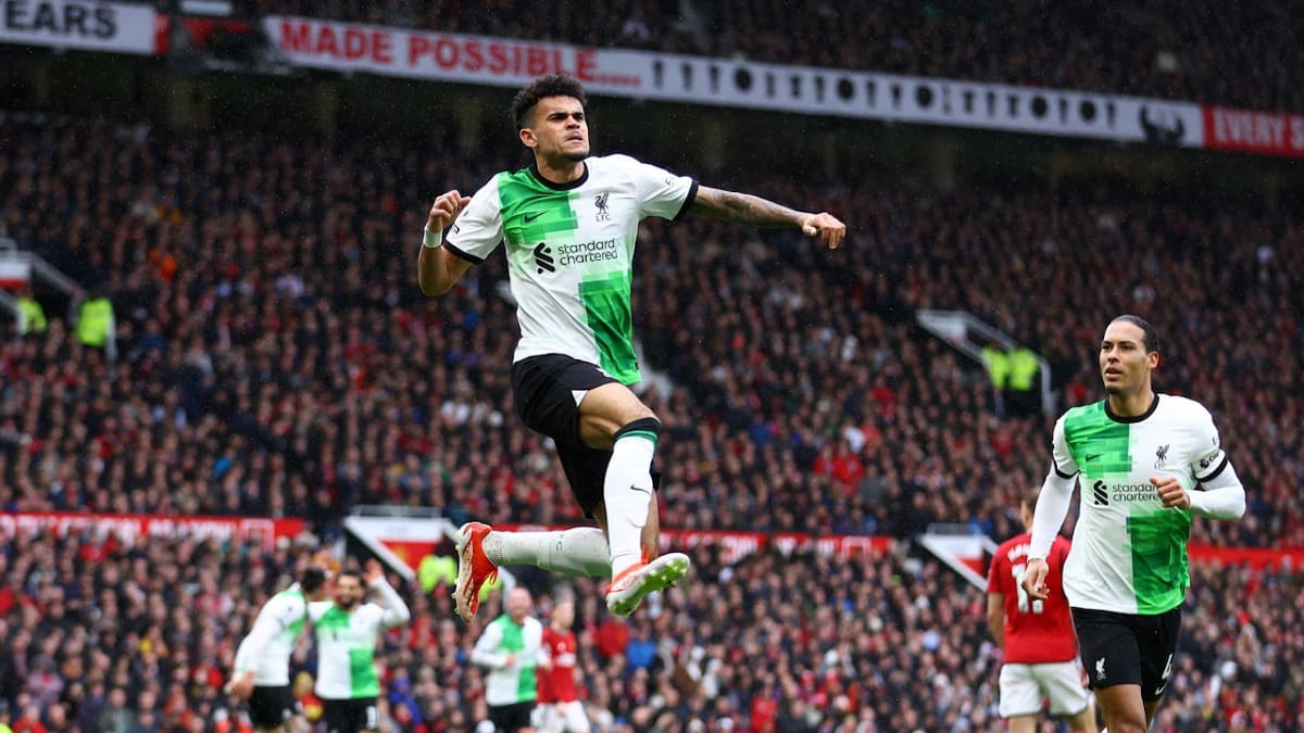 Luis Díaz; Manchester United vs. Liverpool. Foto: Reuters.