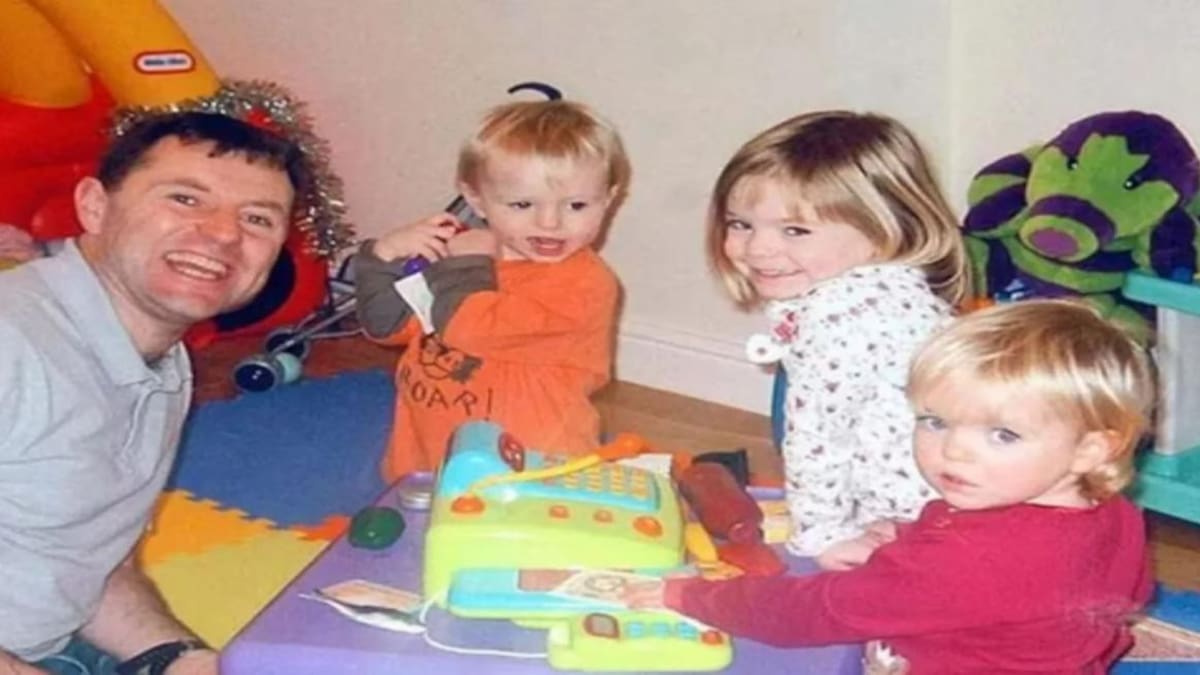 Madeleine McCann, de pequeña, junto a sus hermanos. Foto: The Sun.