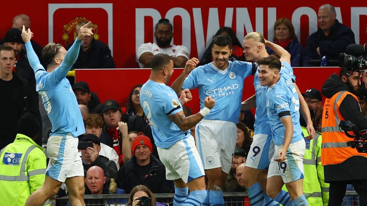 Manchester City goleó al United en el derbi. Foto: Reuters.