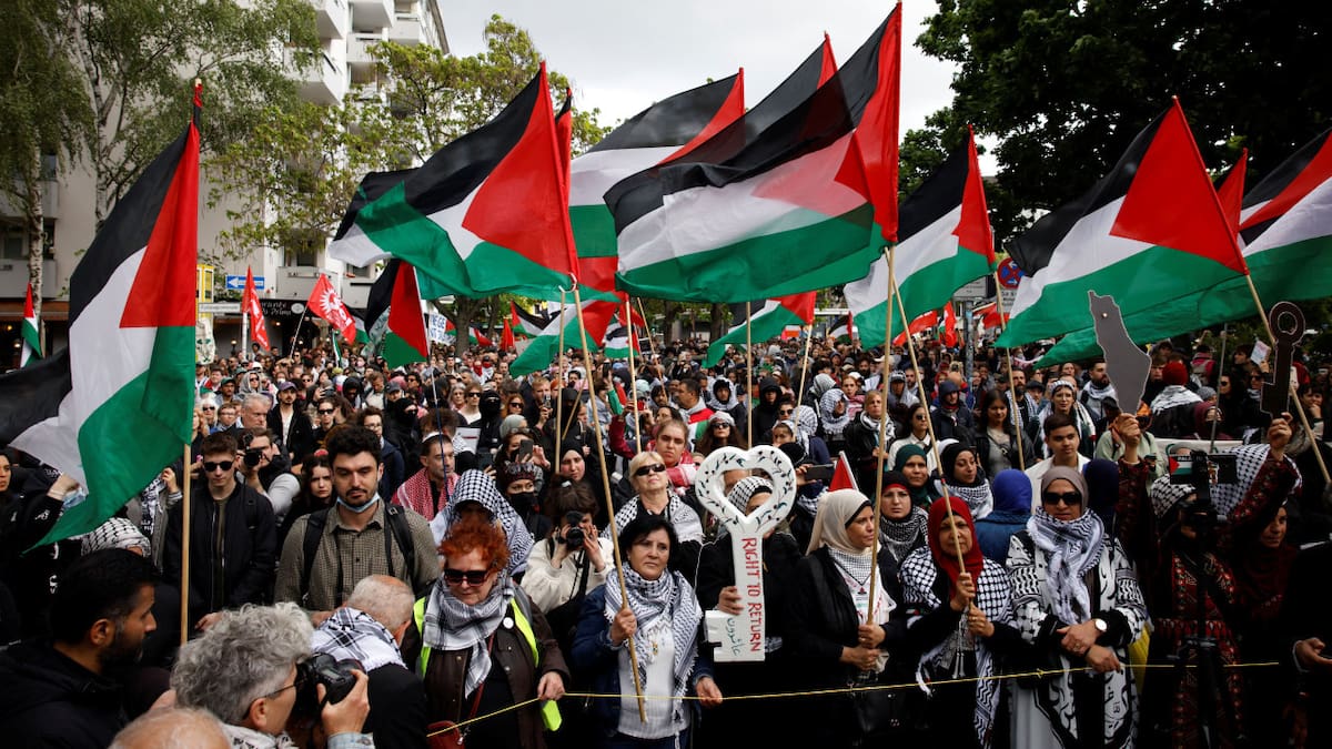 Manifestación en memoria de la Nakba. Foto: Reuters/Axel Schmidt