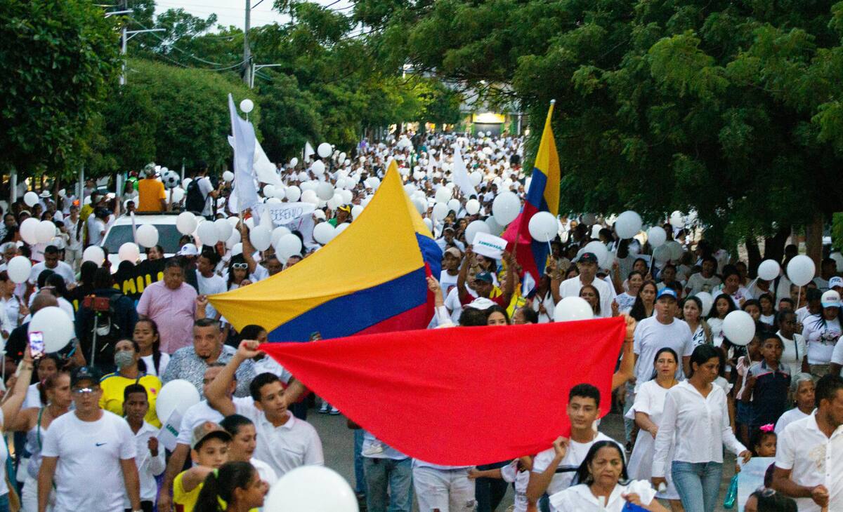 Manifestación para pedir por la liberación del padre de Luis Díaz. Foto: EFE.