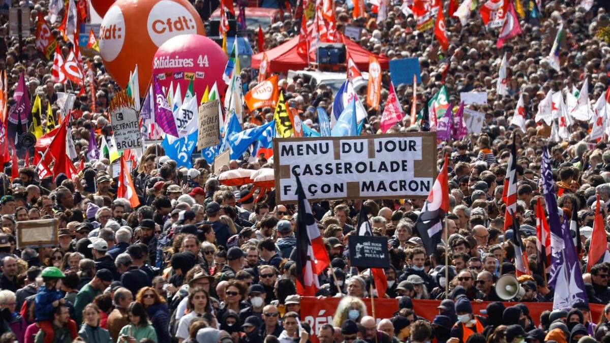 Manifestación por el Día del trabajador en Nantes, Francia. Foto: Reuters.