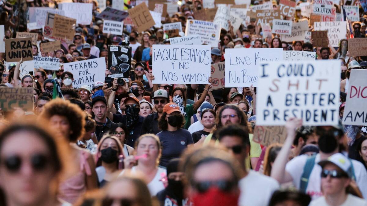 Las manifestaciones en Estados Unidos llegaron a Texas. Foto: Reuters/Joel Angel Juarez