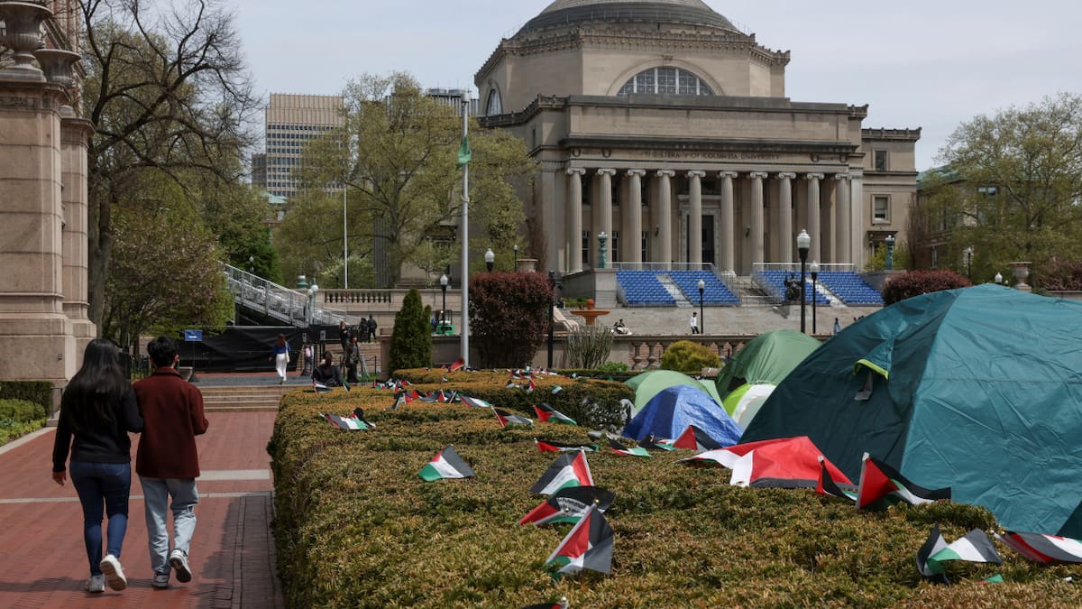 Manifestaciones en universidades de Estados Unidos contra el genocidio en Gaza. Foto: Reuters.