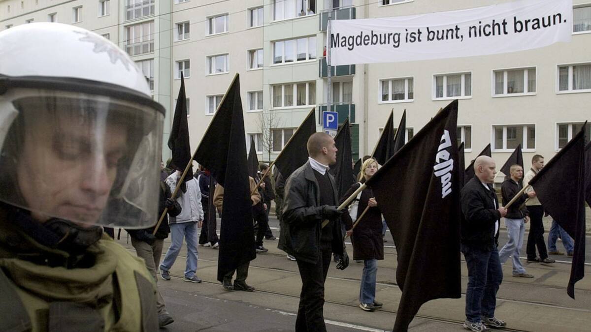 Manifestantes de ultra derecha neonazi en Alemania. Foto: NA.