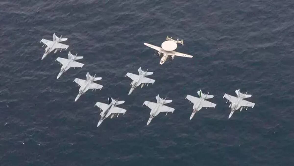 Maniobras conjuntas entre Corea del Sur, Japón y EE.UU.. Foto: X