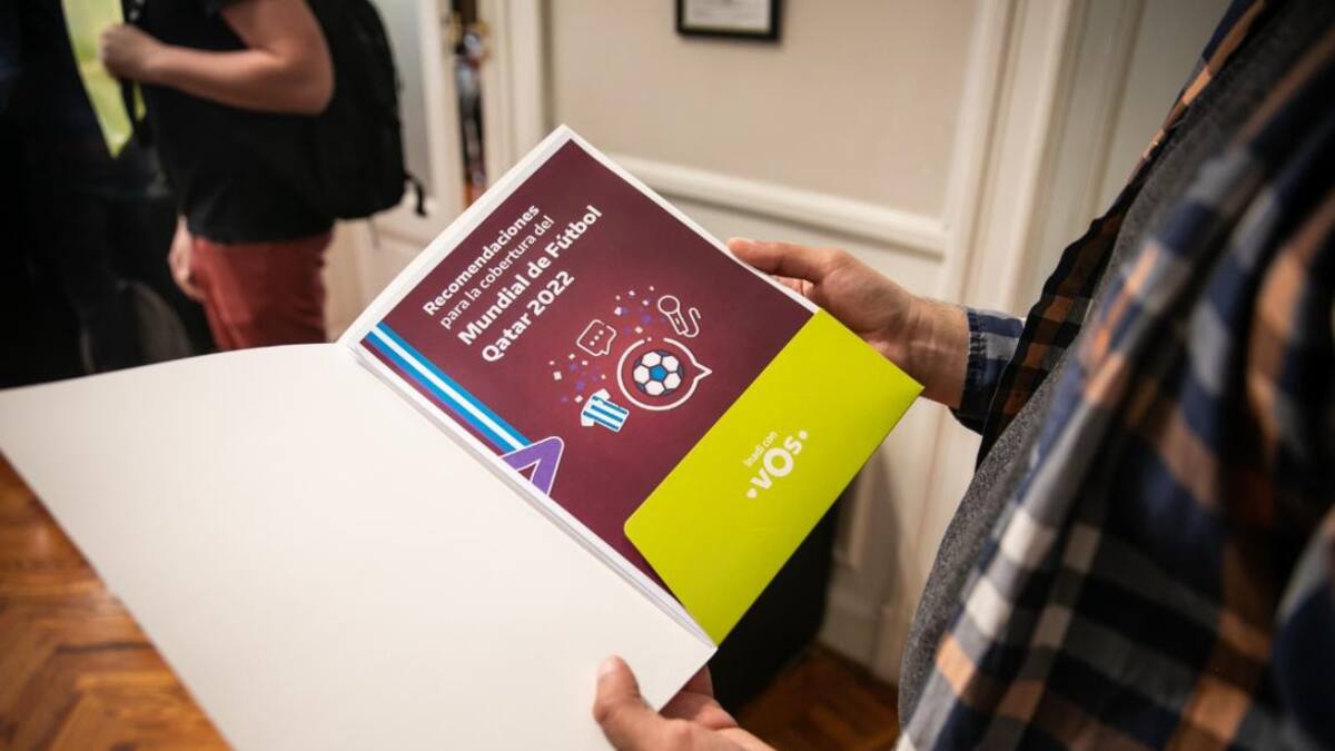 Manual de recomendaciones de cobertura en Qatar 2022. Foto: Télam.