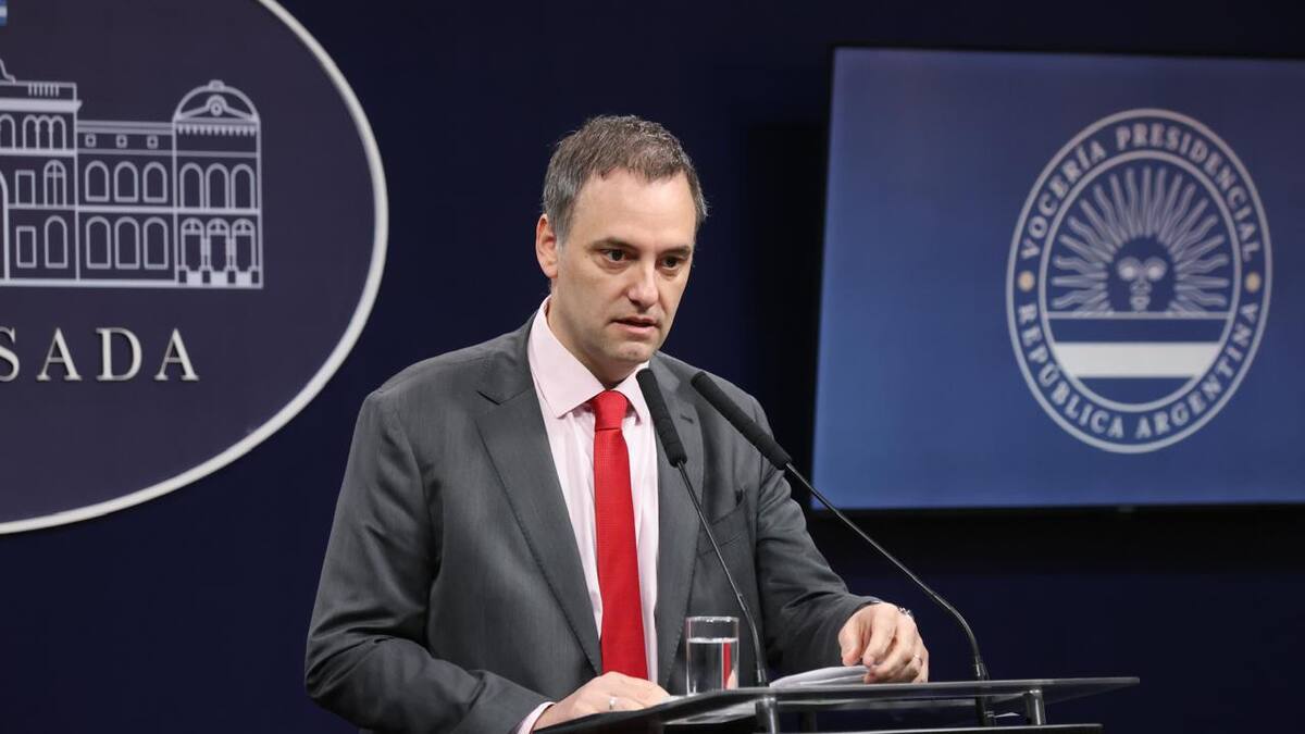 Manuel Adorni, vocero presidencial. Foto: Presidencia.