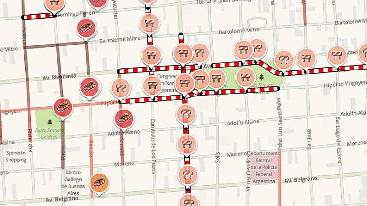 Mapa de cortes y protestas - Reforma previsional