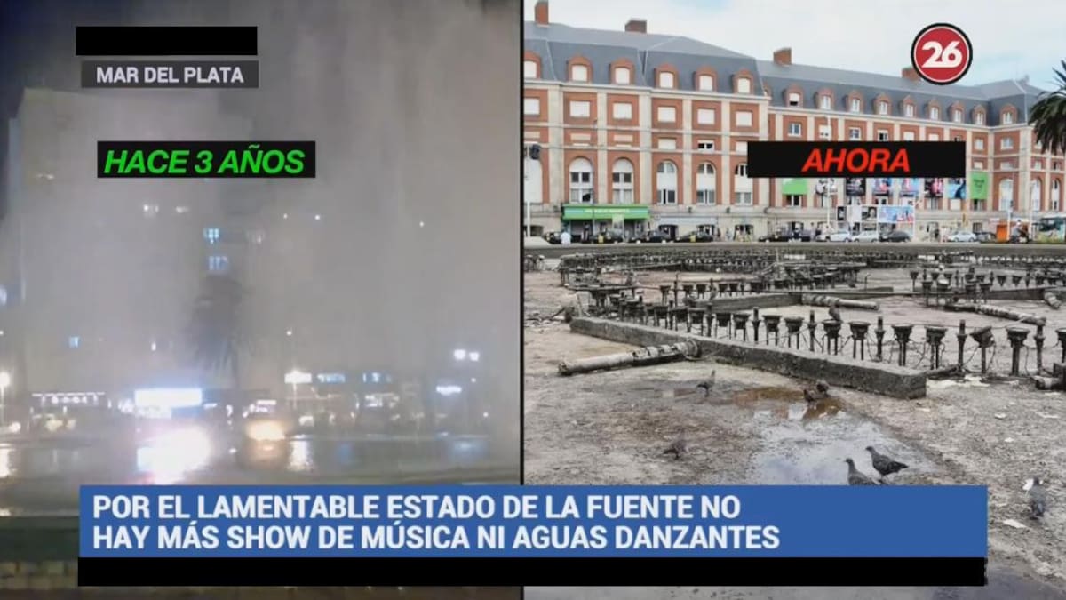 Mar del Plata - funcionamiento de fuentes Canal 26