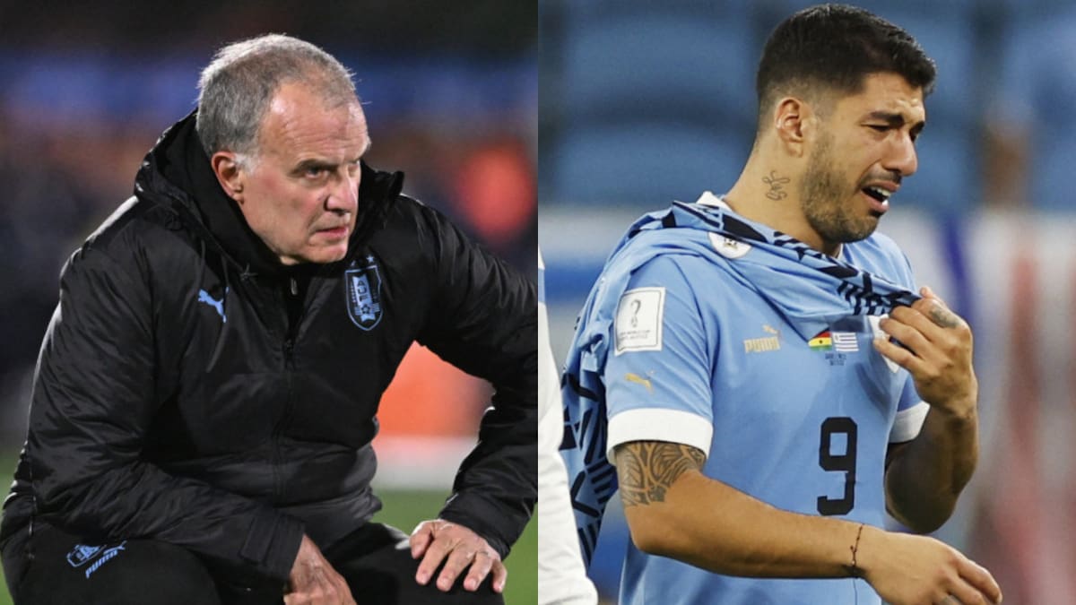 Marcelo Bielsa y Luis Suárez. Fotos: NA y Reuters.