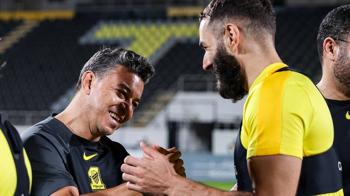 Marcelo Gallardo y Karim Benzema.