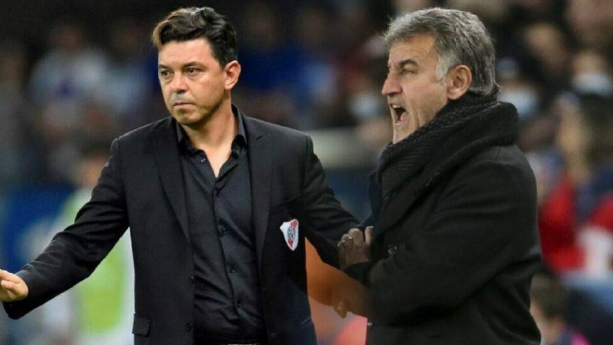 Marcelo Gallardo y Christophe Galtier. Foto: internet.