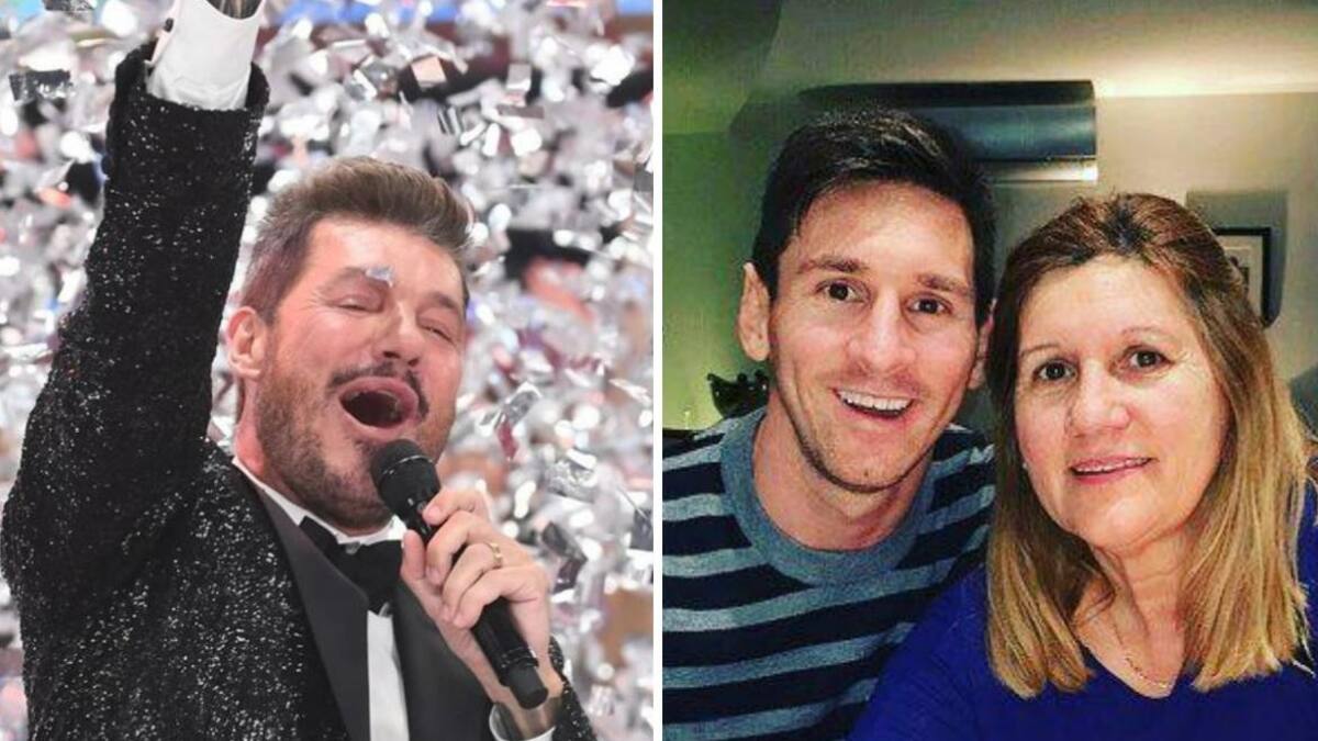 Marcelo Tinelli, Lionel Messi y Celia Cuccittini. Foto: NA.