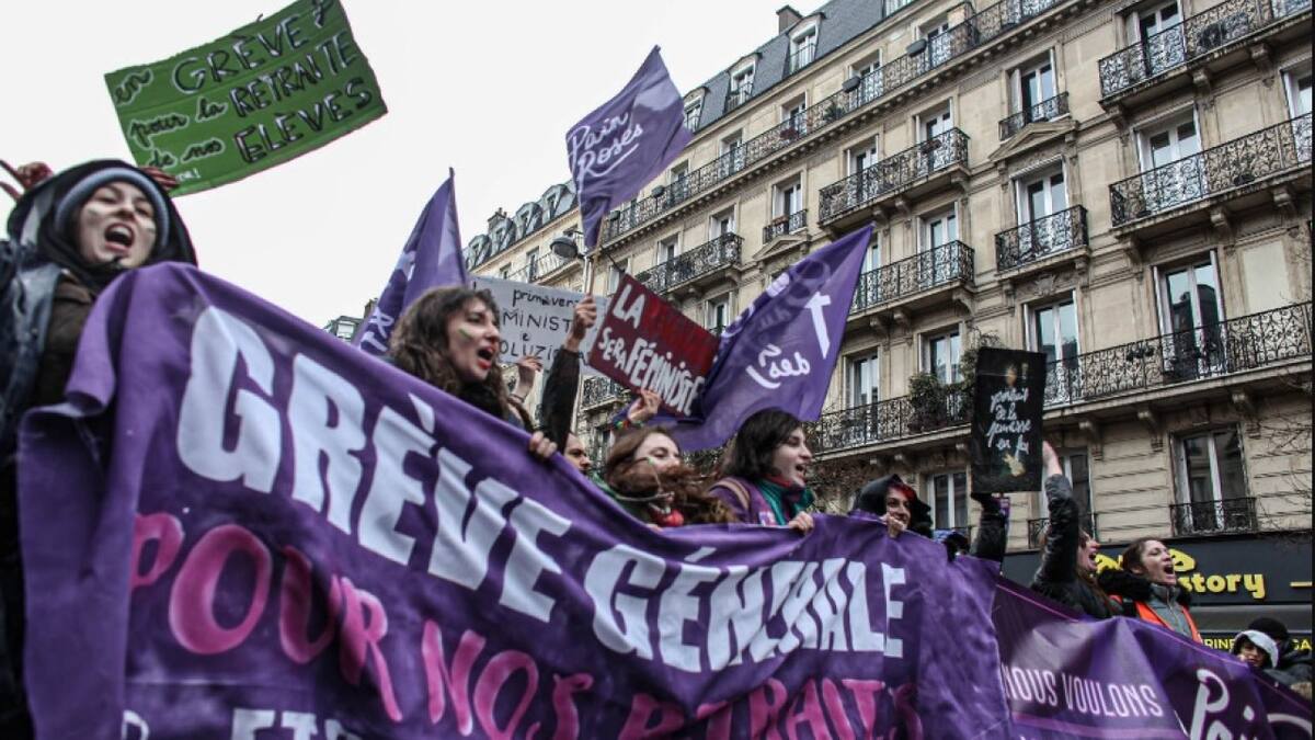 Marcha del Día de la Mujer en Francia. Foto: Reuters.