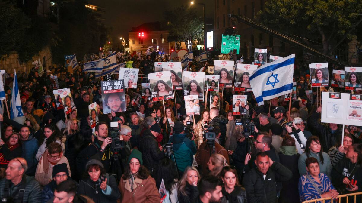 Marcha en Israel por la liberación de los rehenes. Foto: Reuters.