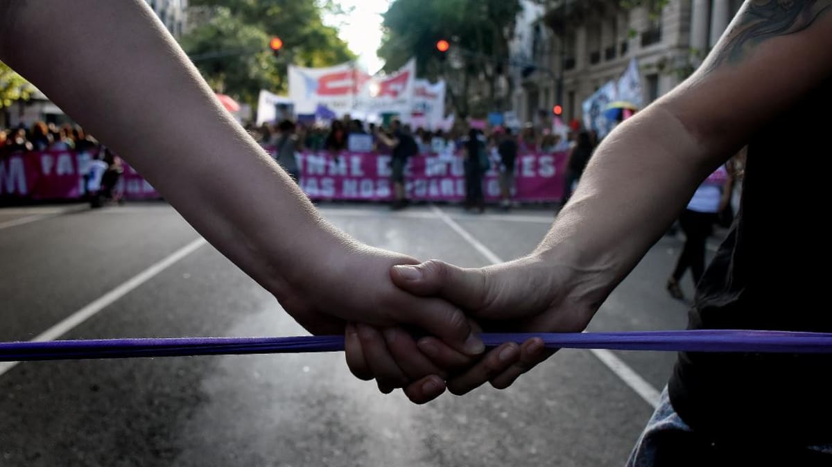 Marcha por el día de la mujer en Argentina