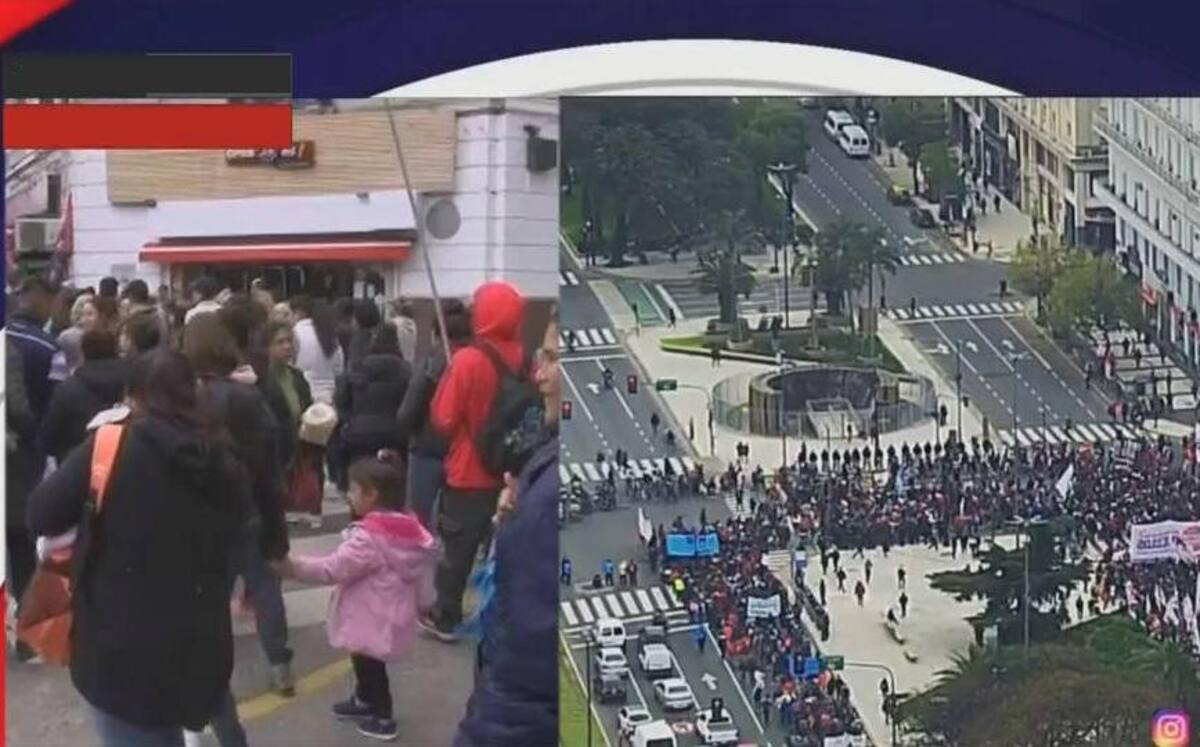 Marcha y ollas populares de organizaciones sociales en el centro porteño, Canal 26