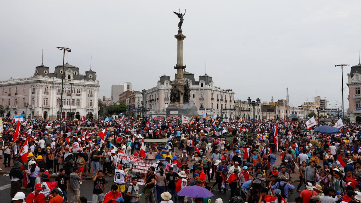 Marchas en Perú en contra del Gobierno. Foto: NA.