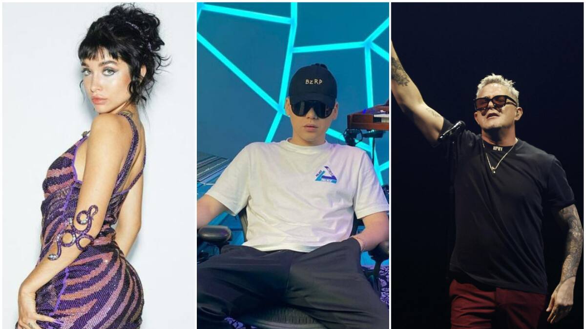 Maria Becerra, Bizarrap y Alejandro Sanz. Fotos: archivo.