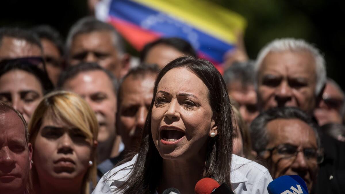 María Corina Machado insta al pueblo de Venezuela a salir a las calles en protesta contra Nicolás Maduro. Foto: EFE.