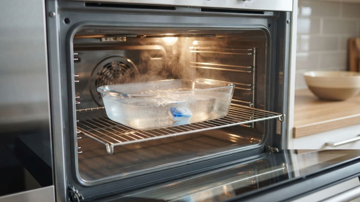 Maribel Mendoza, experta en limpieza: “Para dejar el horno impecable, utilizo 1 litro de agua caliente y una cápsula del lavavajillas”.