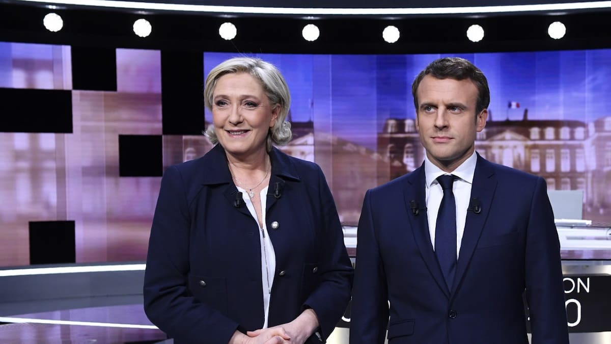 Marine Le Pen y Emmanuel Macron. Foto: Reuters.