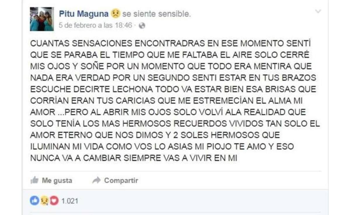 Masacre de Hurlingham - Mensaje en Facebook